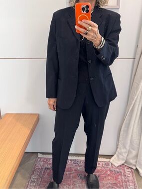 Comme Des Garcons Vintage Late 80’s Navy Womans Pantsuit Medium
